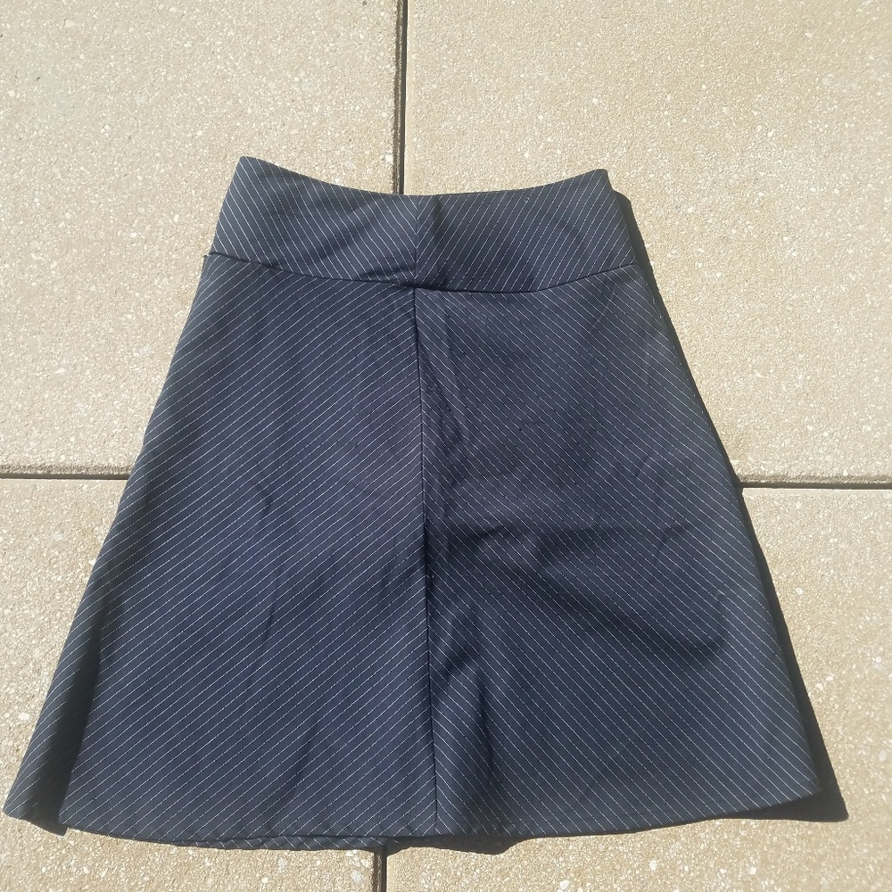 Betabrand Skirt Rockabilly A-Line Blue Pinstripe